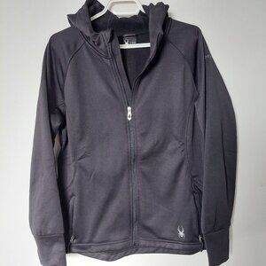 Spyder Ladies' Size L Hayer Full-Zip Z Hooded Fleece Jacket Black